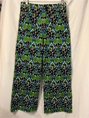 Maeve by Anthropologie The Colette Green & Blue Floral Wide-Leg Pants Size 28